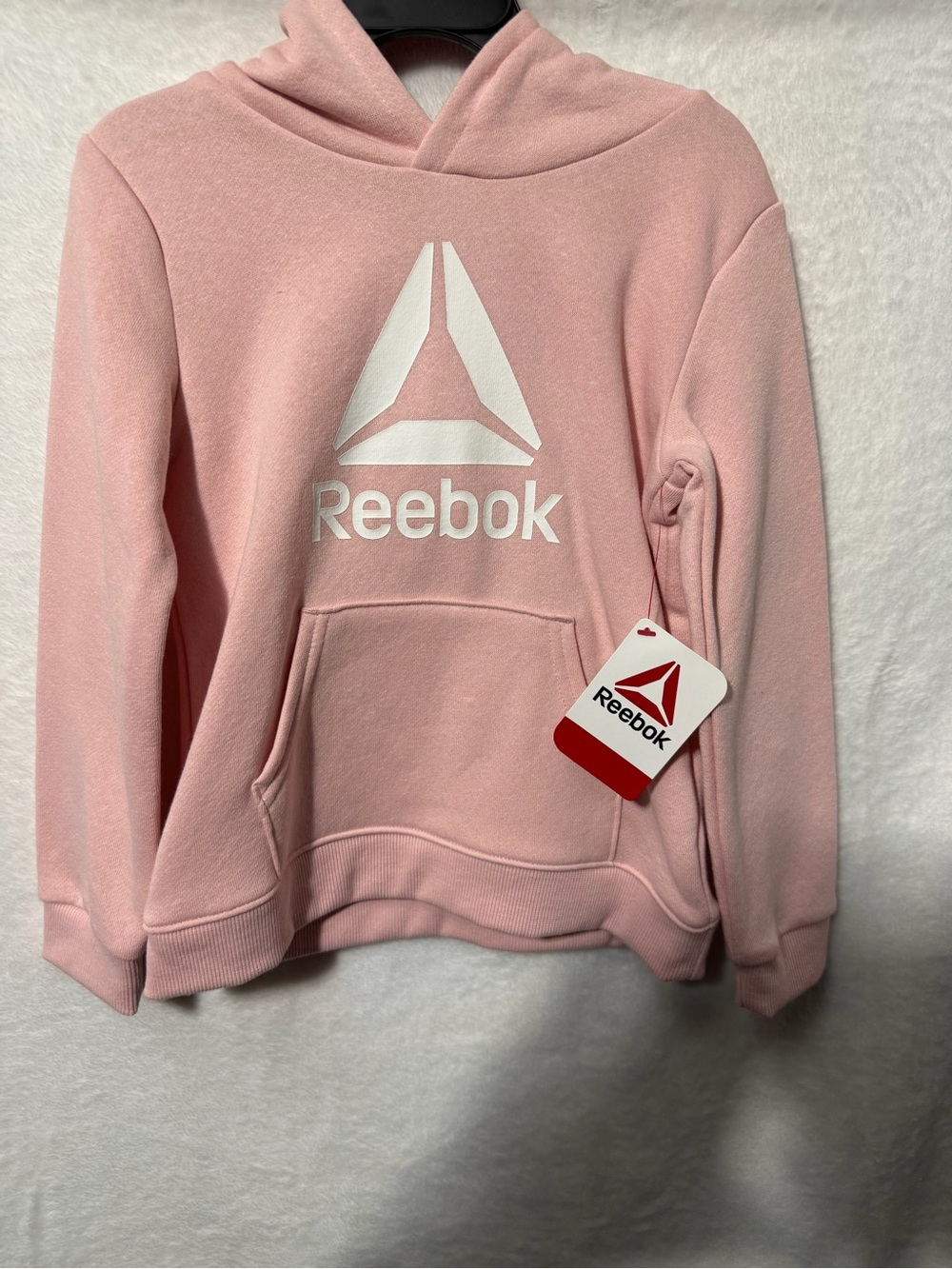 Reebok Soft Pink Women's Hoodie Sweatshirt with White Logo